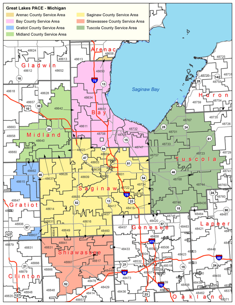 Great Lakes PACE service area map